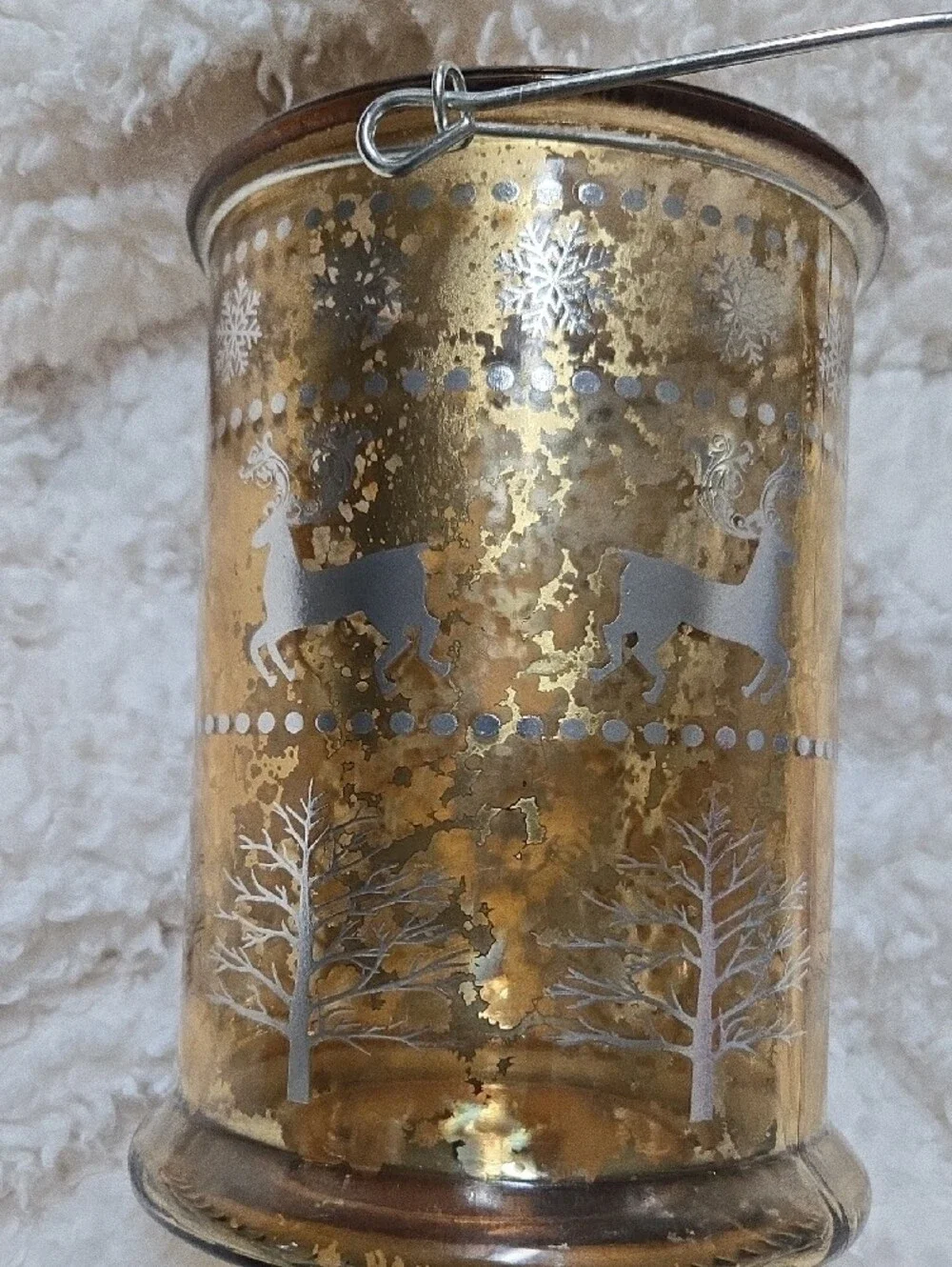 Home Essentials Metallic Gold Reindeer Lantern